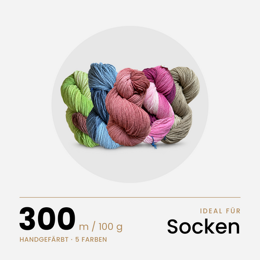Bunte regionale Sockenwolle - 300m/100g