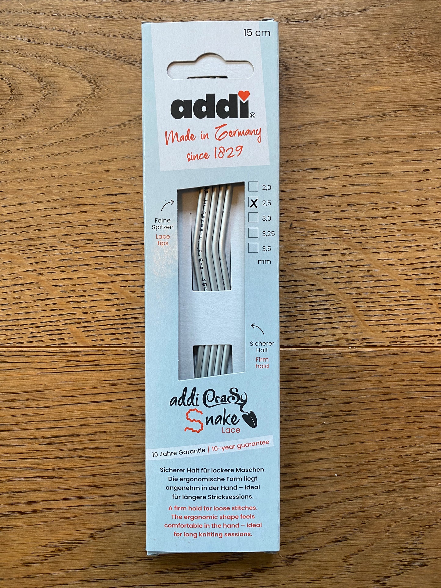 Neu: Addi Crazy Snake Stricknadeln - Nadelspiel (15cm)