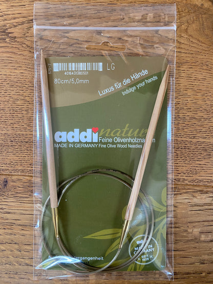 Addi Rundstricknadel Olivenholz - 80 cm